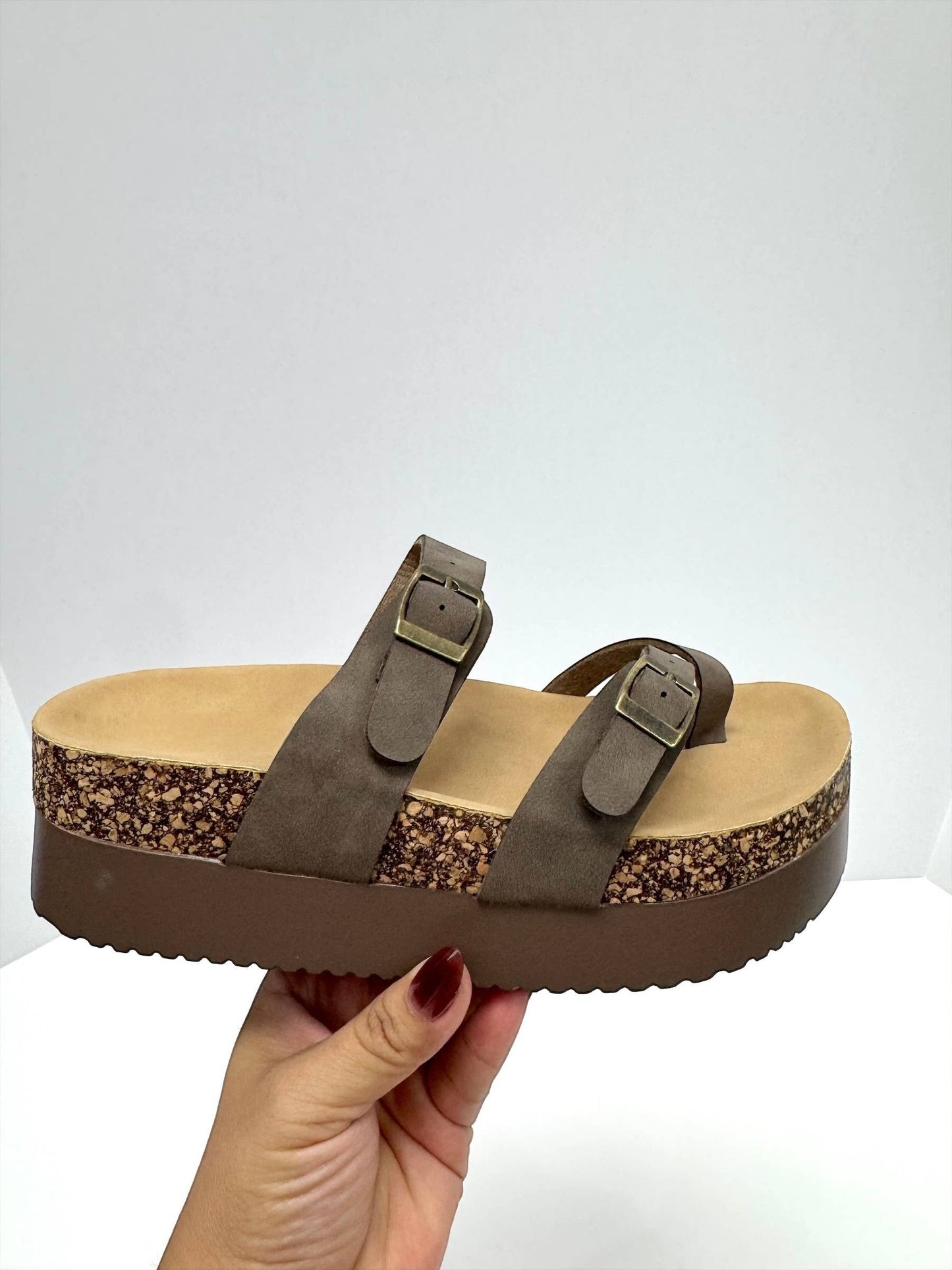 Double-Buckle Platform Sandals