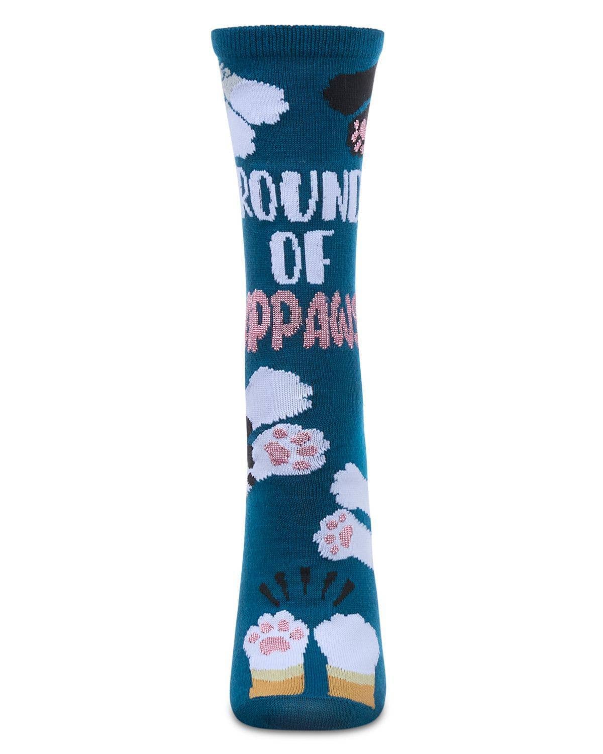 Round Of Appaws Greeting Card Socks: Blue Sapphire / One Size