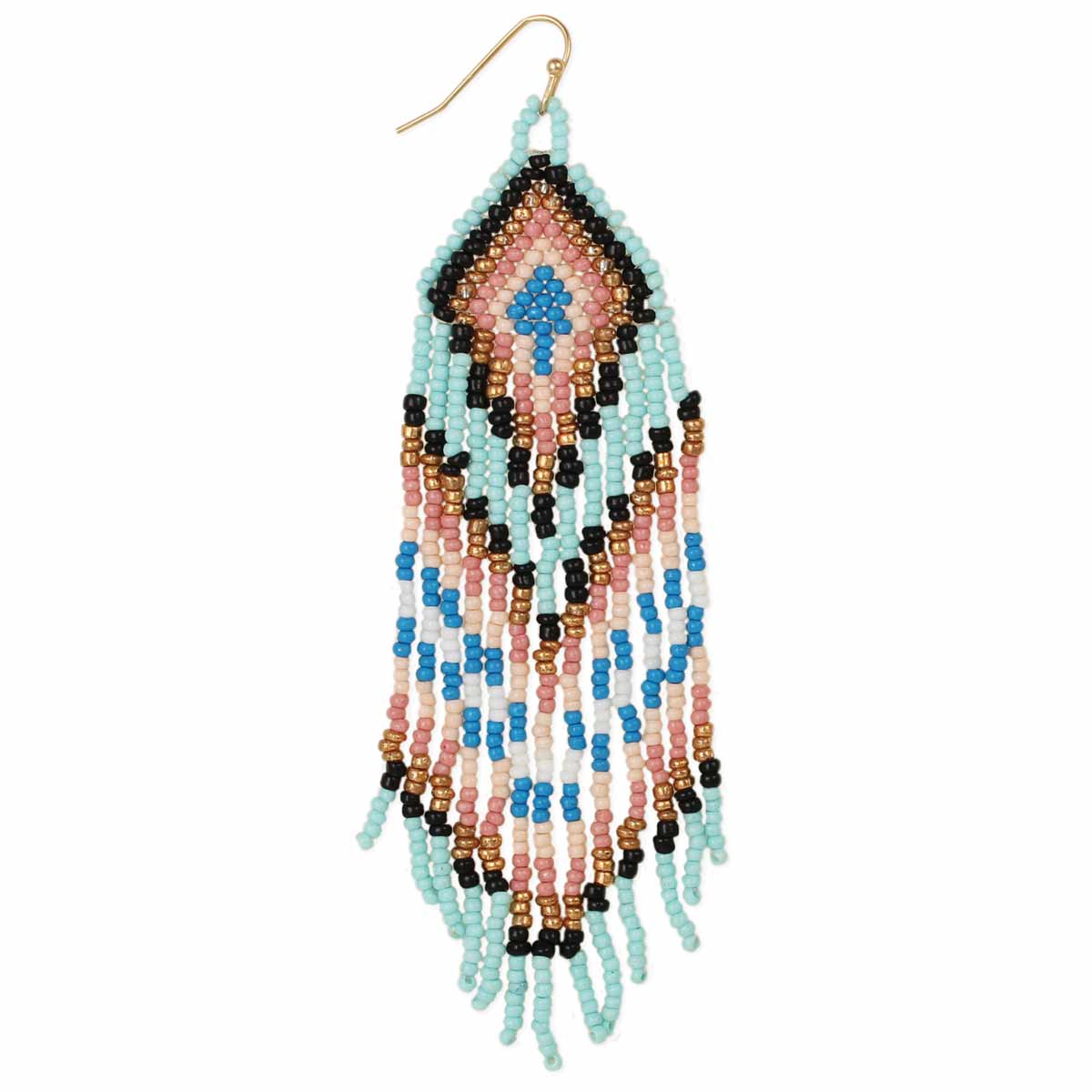 Pastel Southwest Seed Bead Fringe Earrings