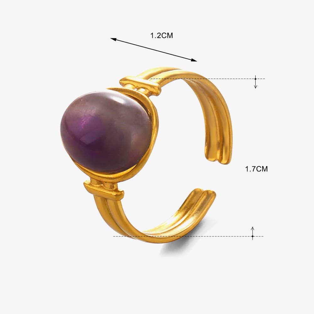 18K STAINLESS STEEL TARNISH FREE STONE RING | 40R121: TIGER EYE