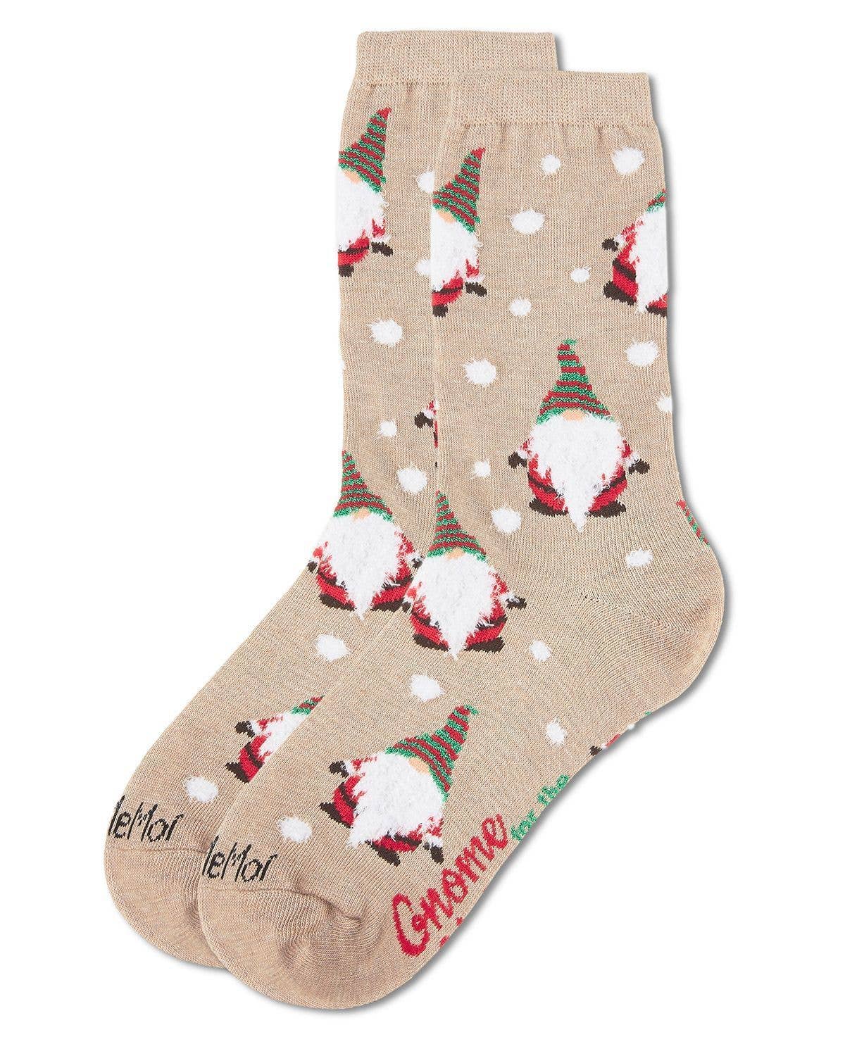 MeMoi Gnomes Holiday Crew Socks