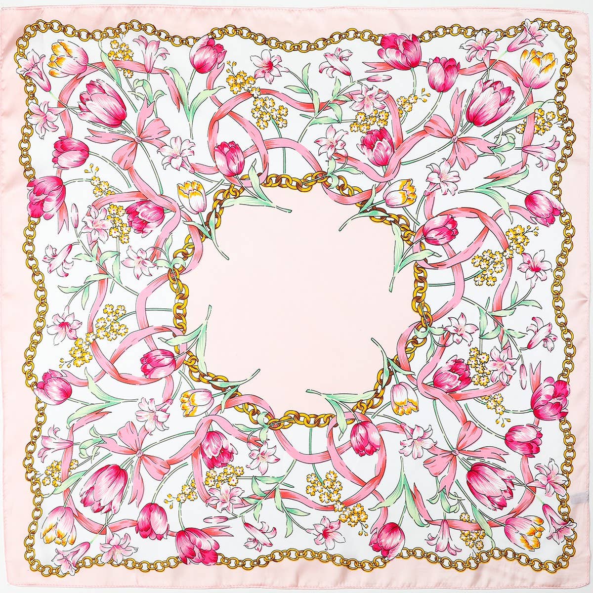 Floral Chain Print Silk-Finish Scarf | 40SC709
