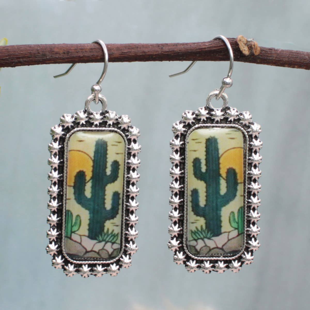 Desert Vista Silver Print Earrings