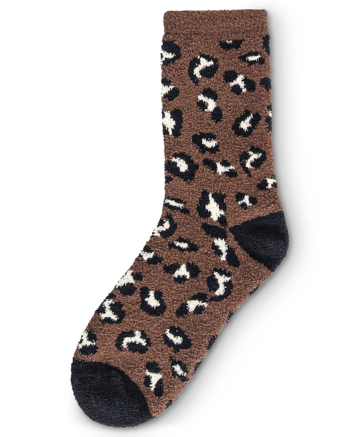 Women's Leopard Super Soft Cozy Crew Socks