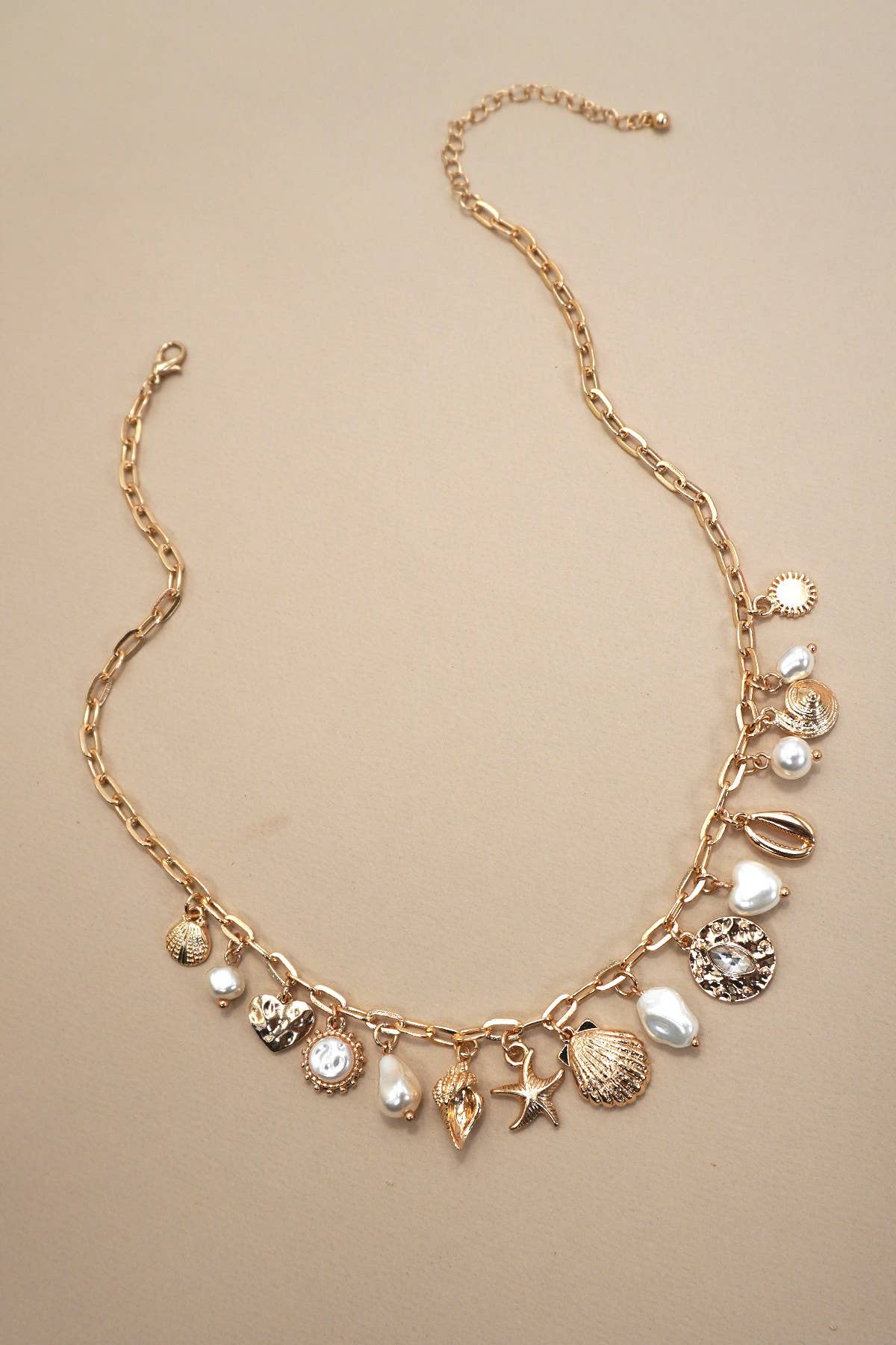 CHARM NECKLACE-SEA SHELL STARFISH PEARL CHARM | 80N91467