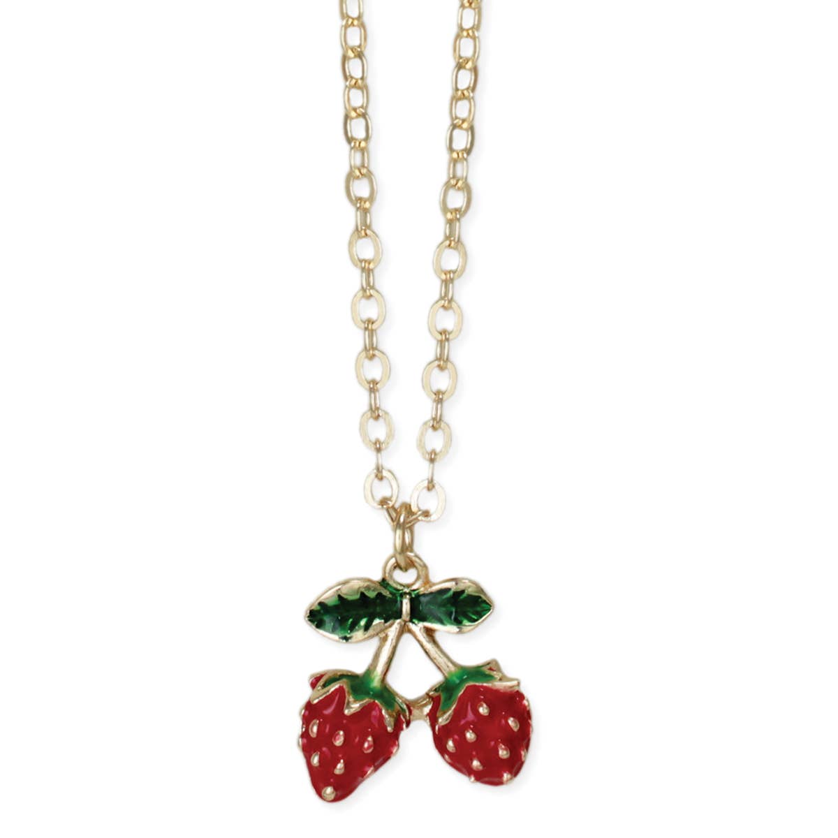 Juicy Bunch Gold Strawberry Necklace