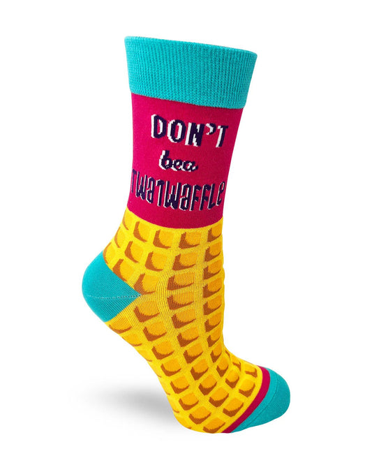 "Don't Be a Twatwaffle" ladies crew socks