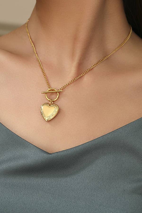 18K STAINLESS STEEL TARNISH FREE LOCKET NECKLACE | 40NK400