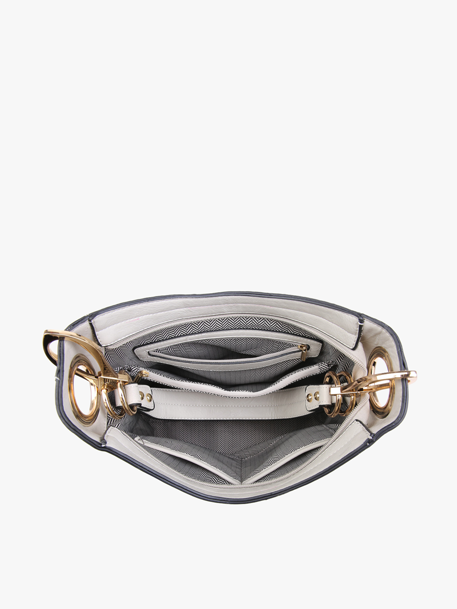 P2. Rochelle Crocodile Print Hobo Bag