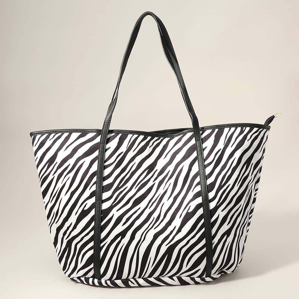 Faux Leather Leopard Patterned Tote Bag / Shoulder Bag