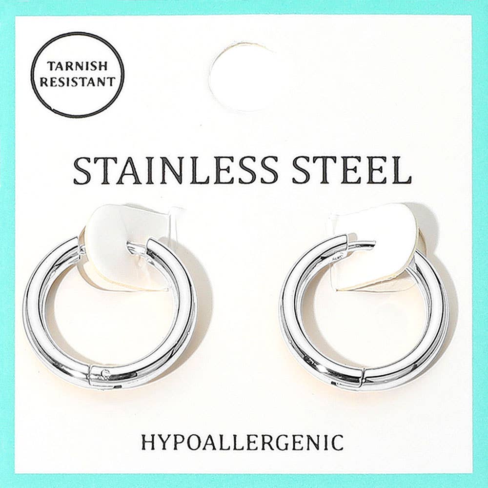Stainless Steel Hypoallergenic Huggie Hoop Earrings