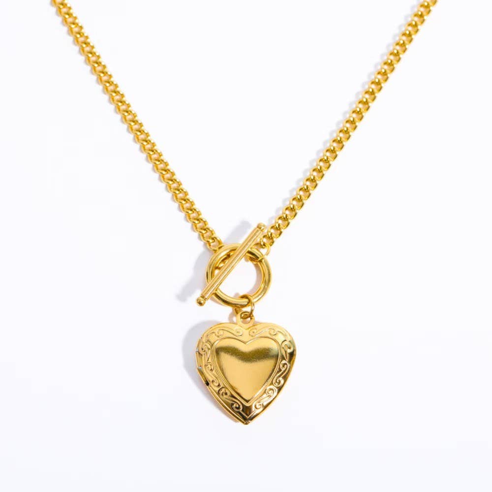 18K STAINLESS STEEL TARNISH FREE LOCKET NECKLACE | 40NK400