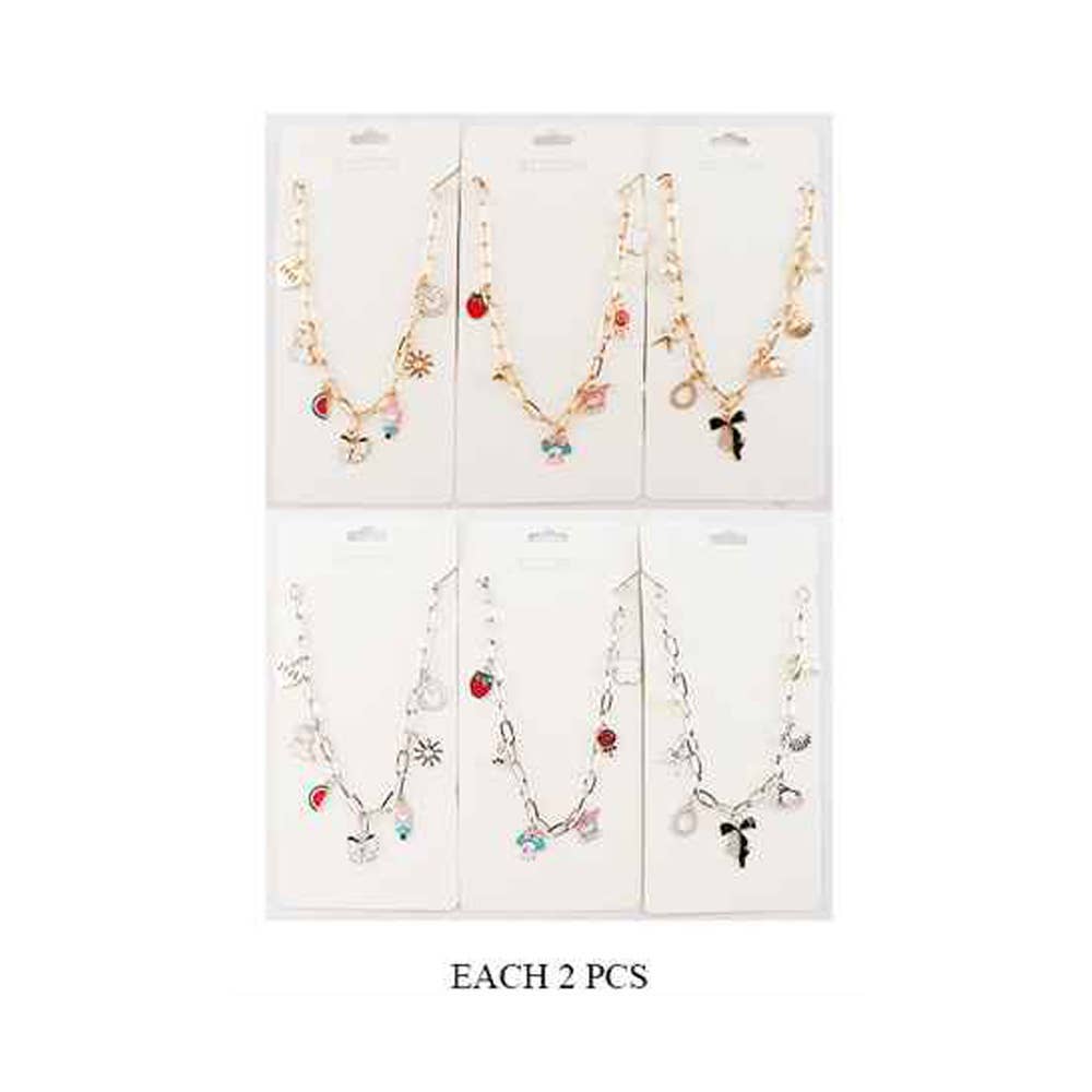Enamel Character Strawberry Candy Charm Necklaces