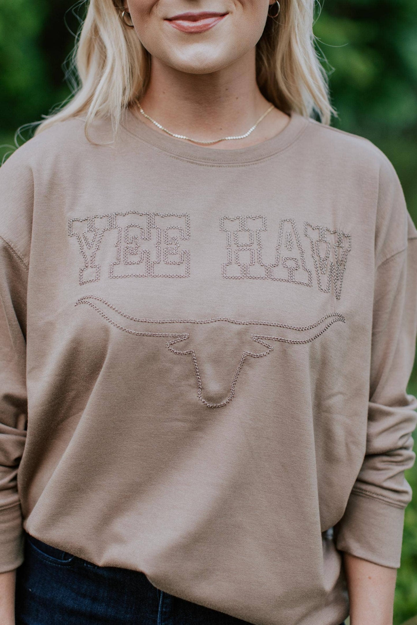 MK703 Yee Haw Rope Embroidery Sweatshirt