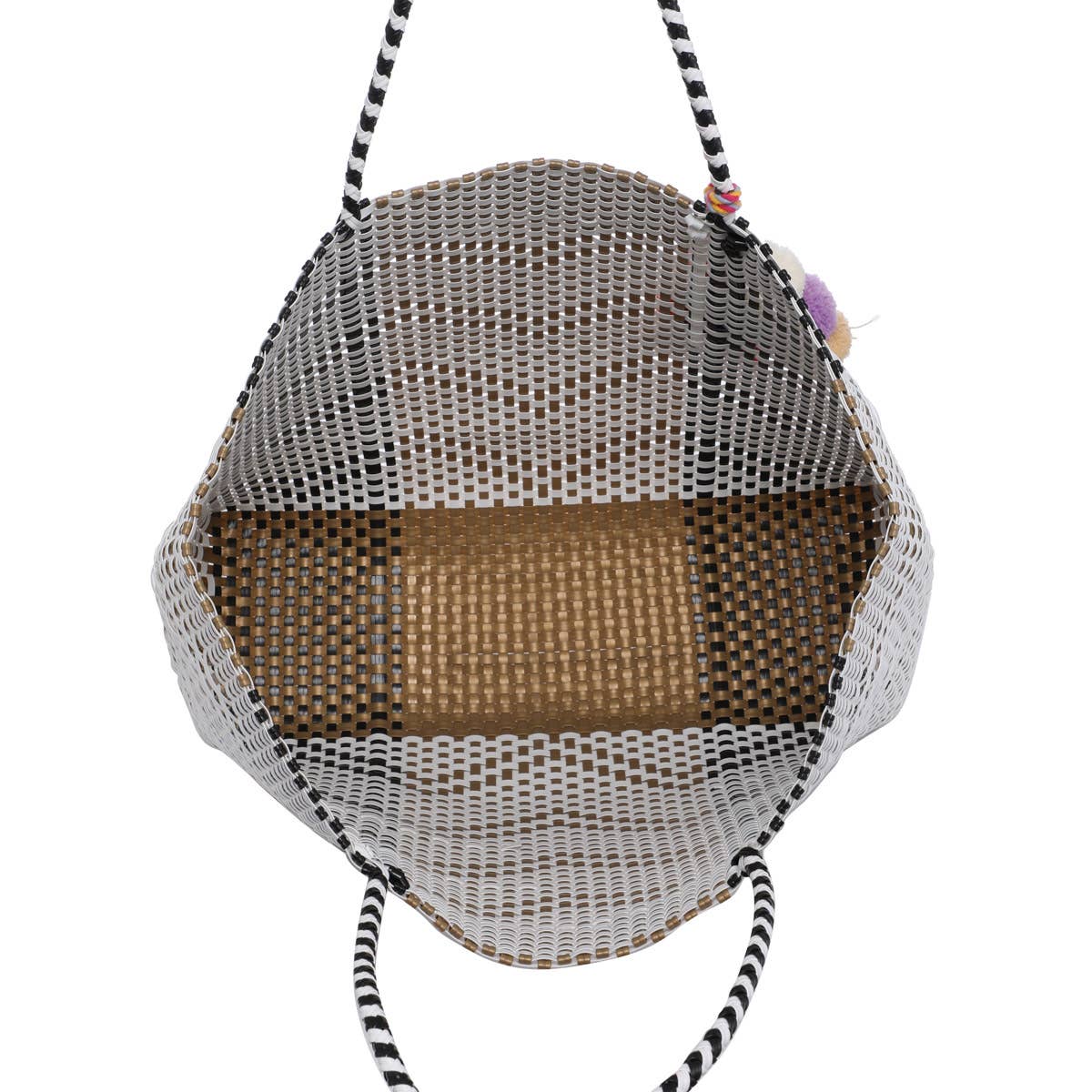 P7 Shelby Large Handwoven Tote w/ Pom-Poms