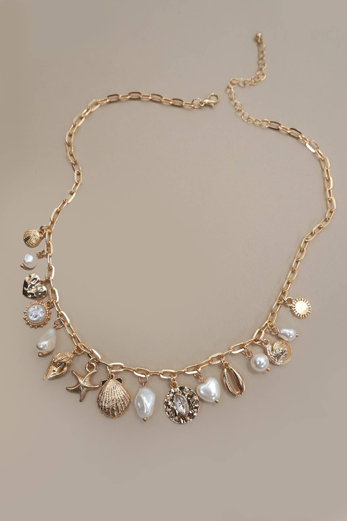 CHARM NECKLACE-SEA SHELL STARFISH PEARL CHARM | 80N91467
