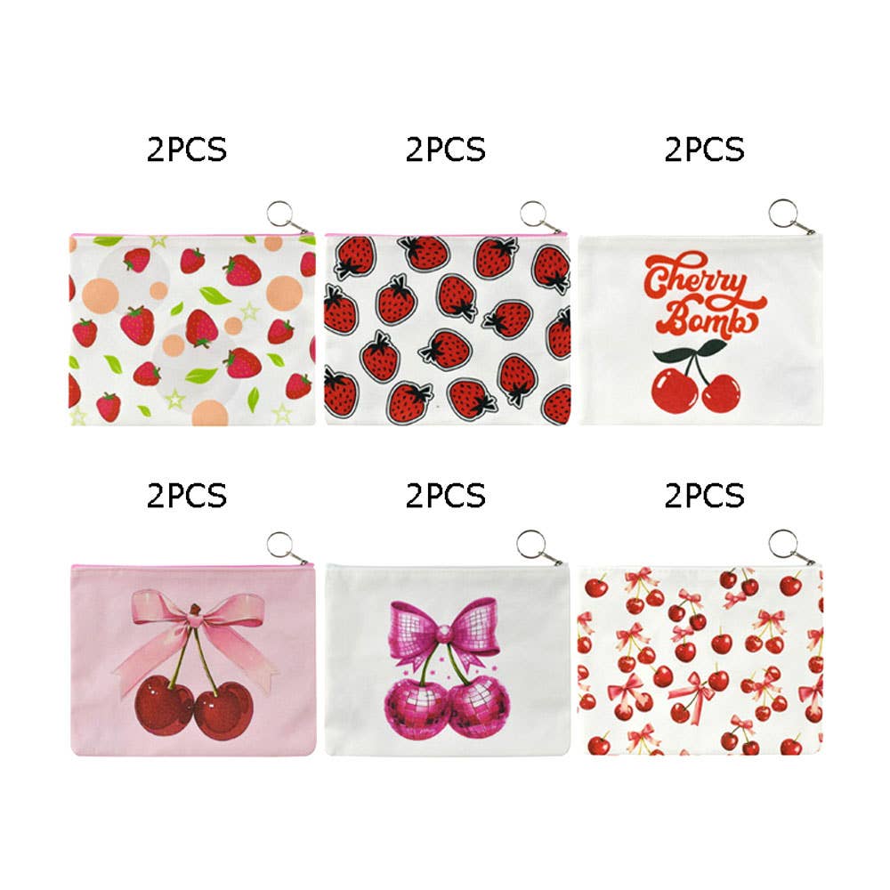 Strawberry Print Mini Bag / Keychains