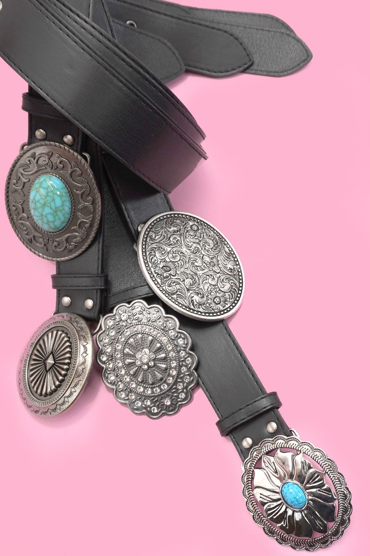 WESTERN OVAL BUCKLE FASHION LEATHER BELT | 40BT655