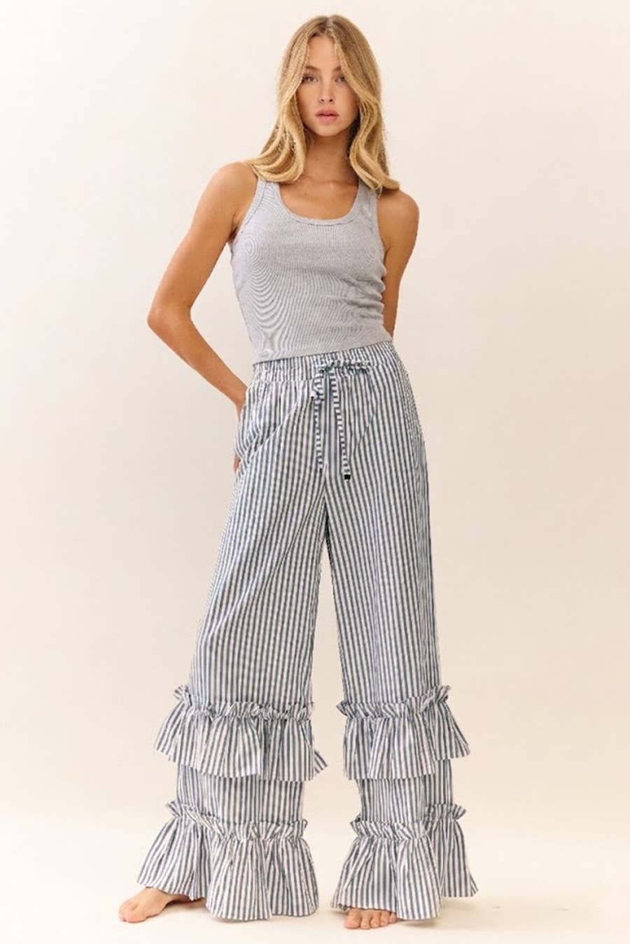 Stars Stripes and Ruffles Pull On Pants