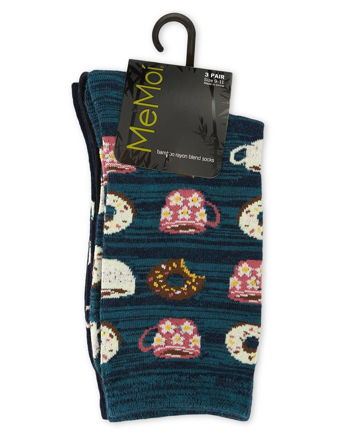 MeMoi Donut Heaven Bamboo Crew 3 Pair Pack
