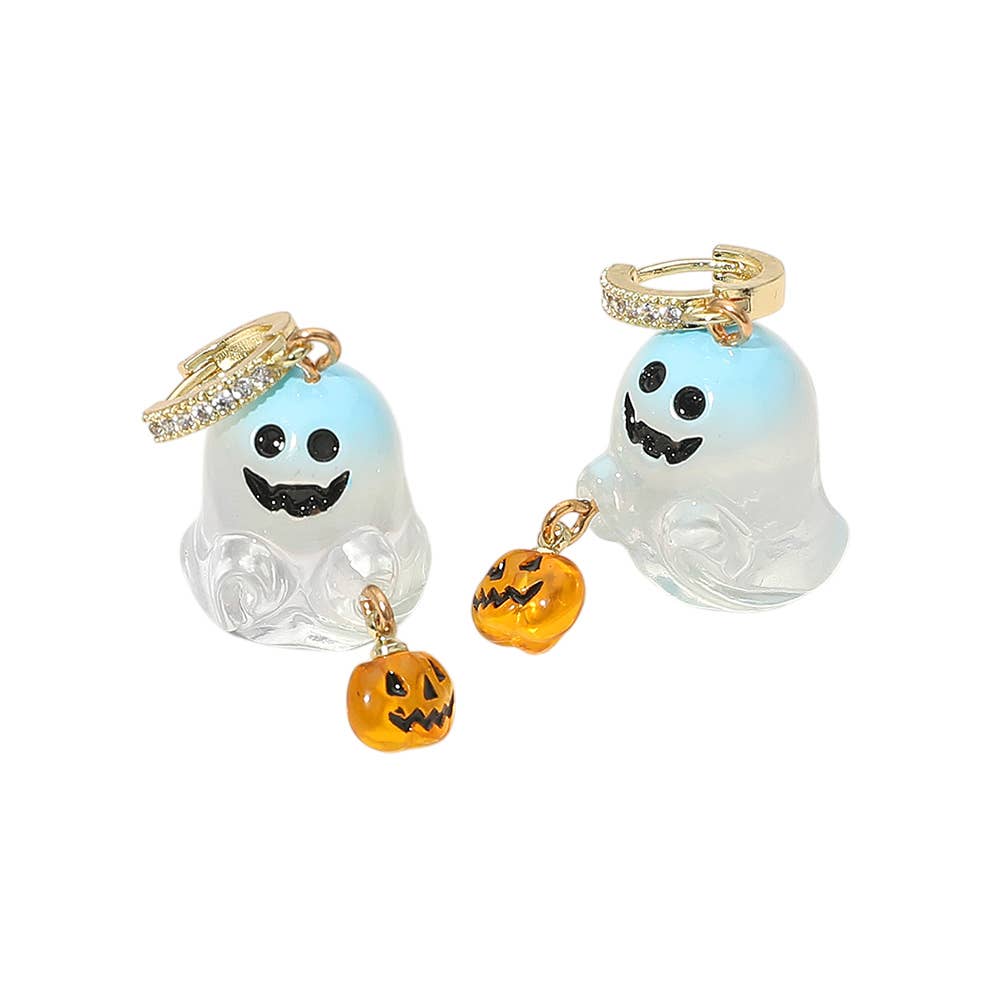 Halloween Ghost Pumpkin Charm Earrings