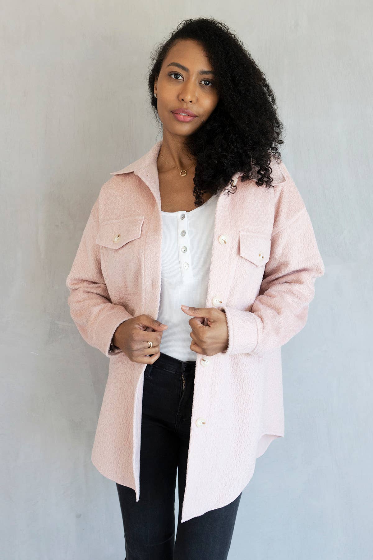 Lyric Knit Textured Jacket w/ Faux Pockets