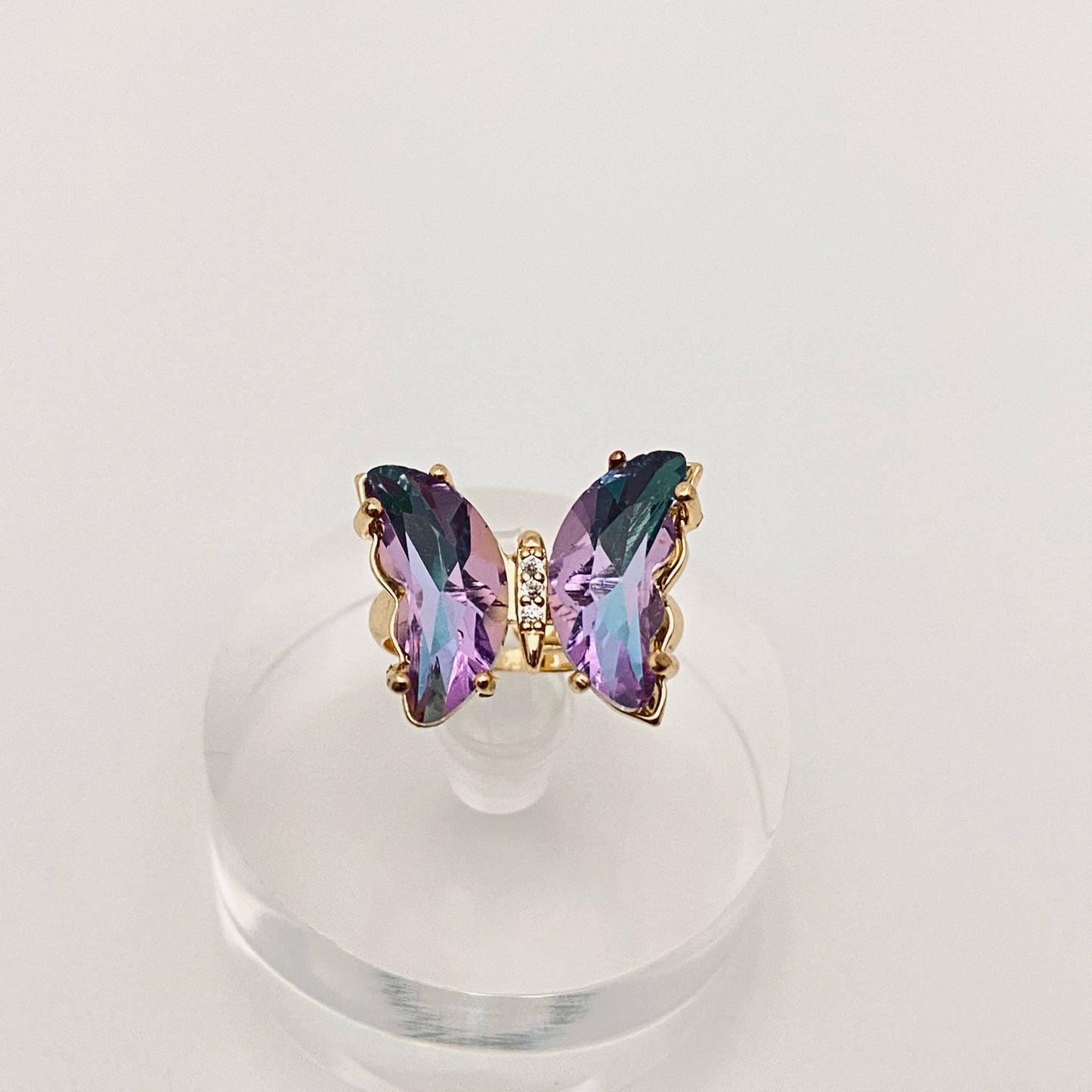 M30. Gradient Glass Butterfly Ring