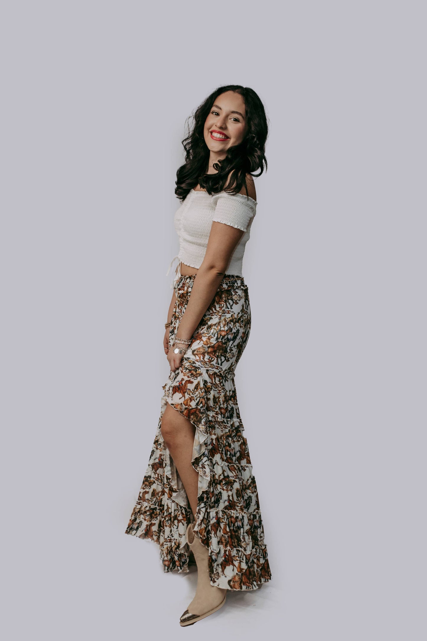 MK679 Buckaroo Mesh Maxie Skirt