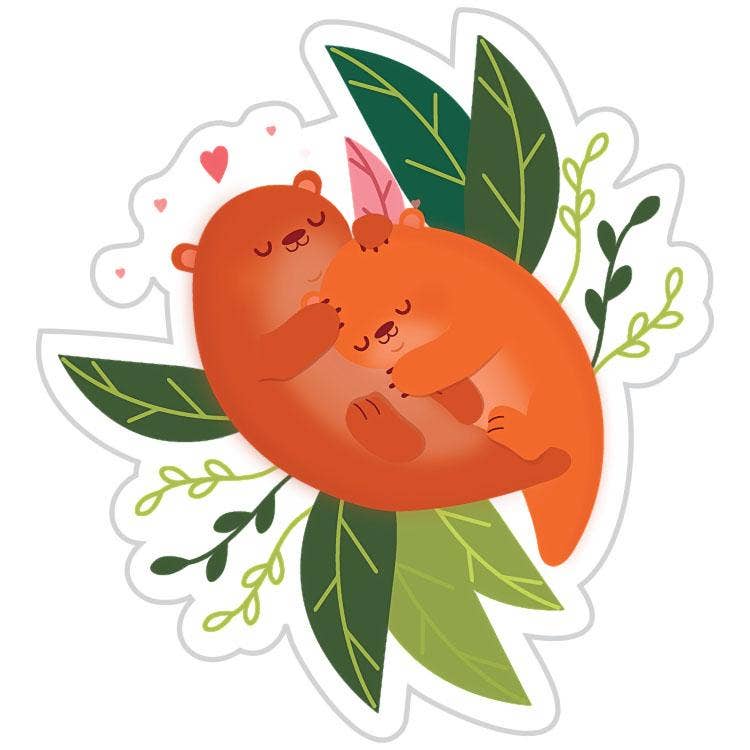 Cute Loving Otters Sticker