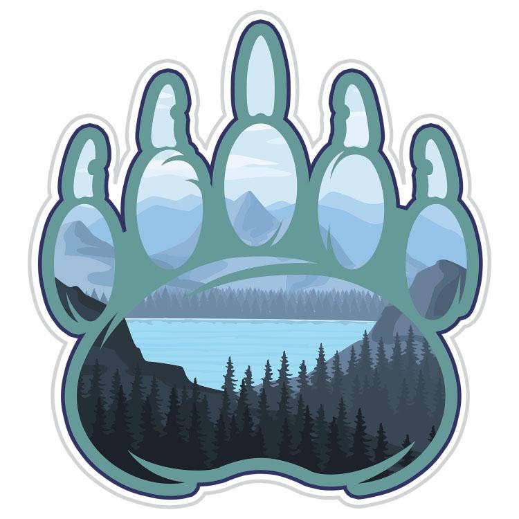 Scenic Nature Bear Paw Sticker
