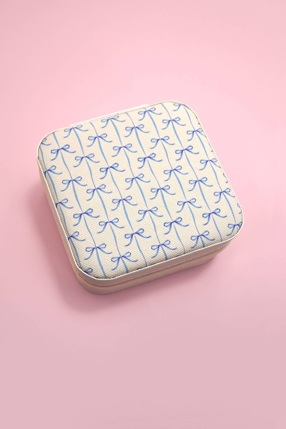 DESIGNED JEWELRY ORGANIZER TRAVEL BOX CASE | 40P566: FLOWER C OFF WHITE