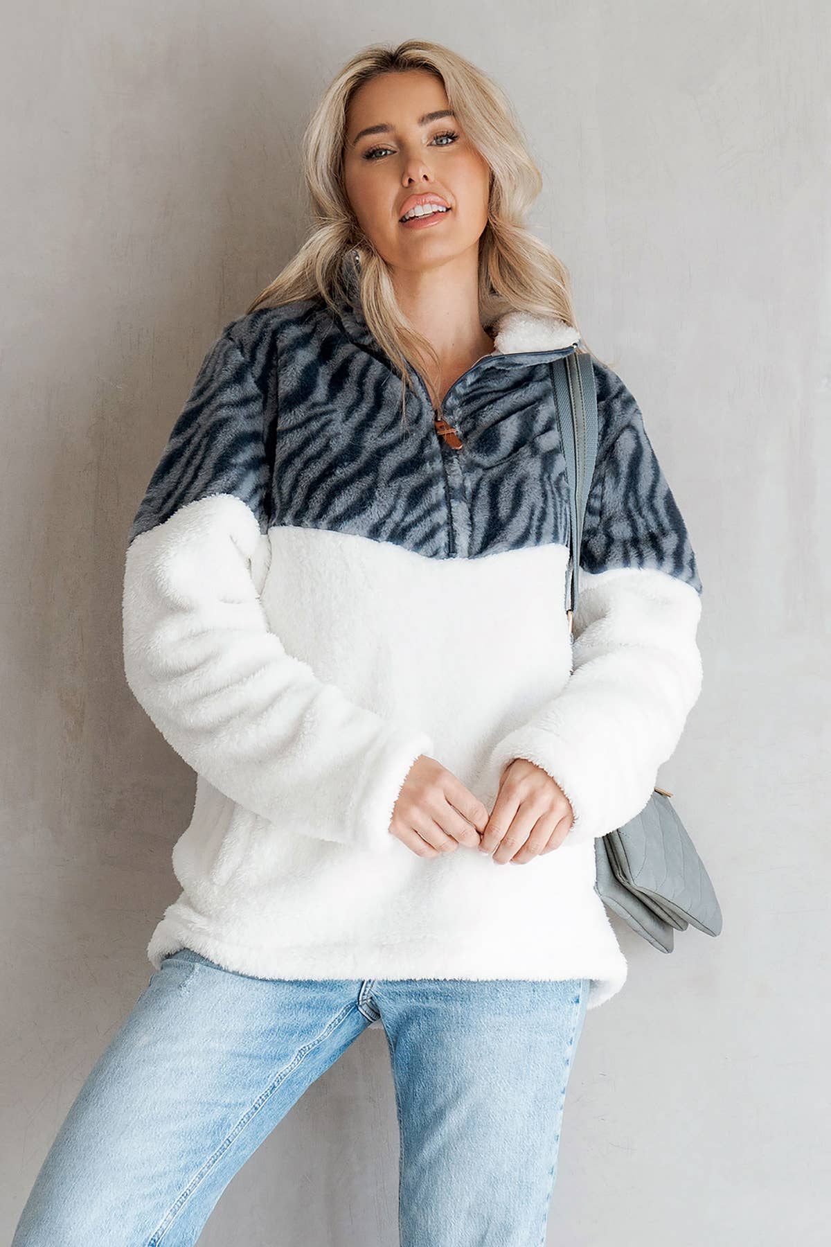 Kate Sherpa Pullover w/ Print