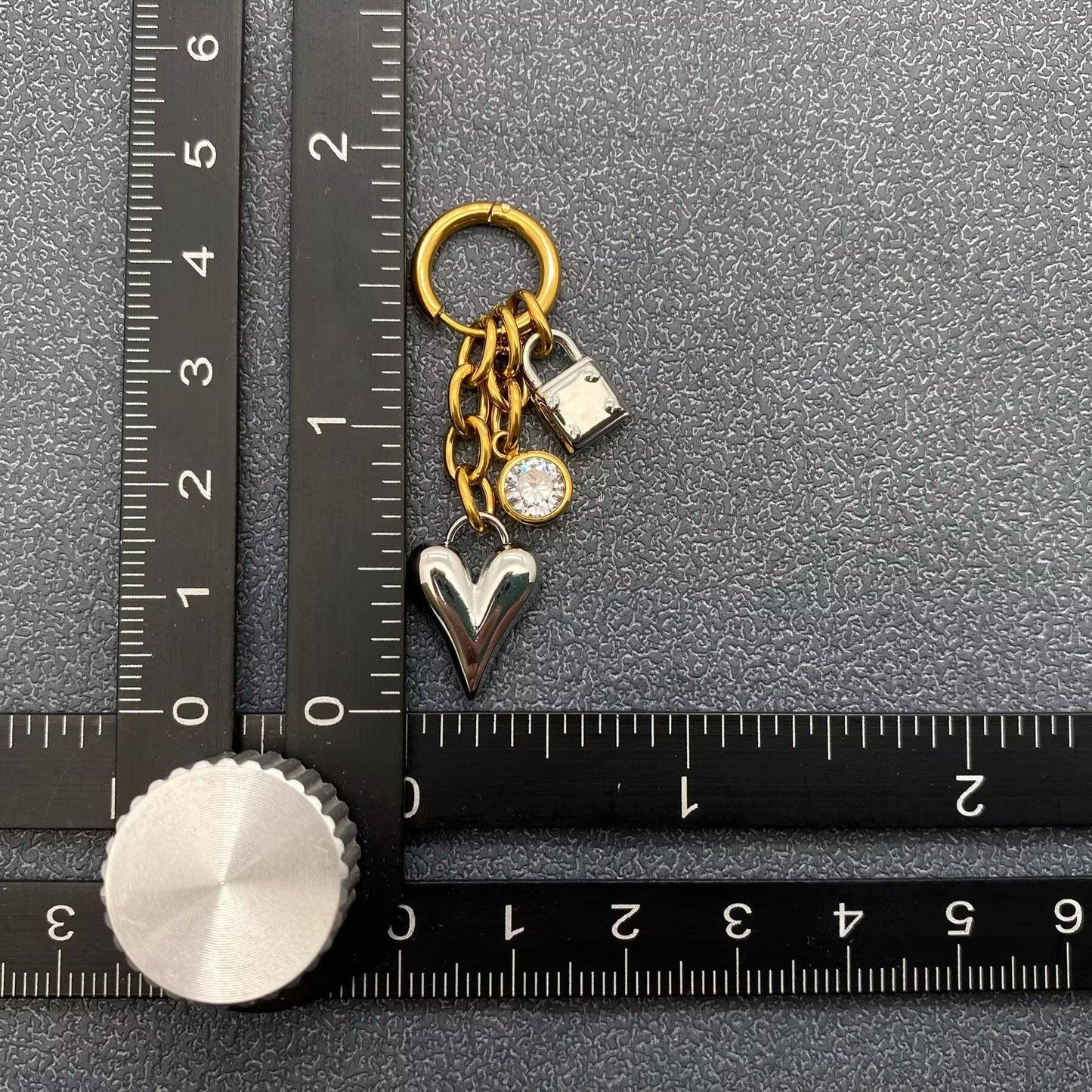 M1. Heart & Lock Two Tone 18K Gold Plated Earrings