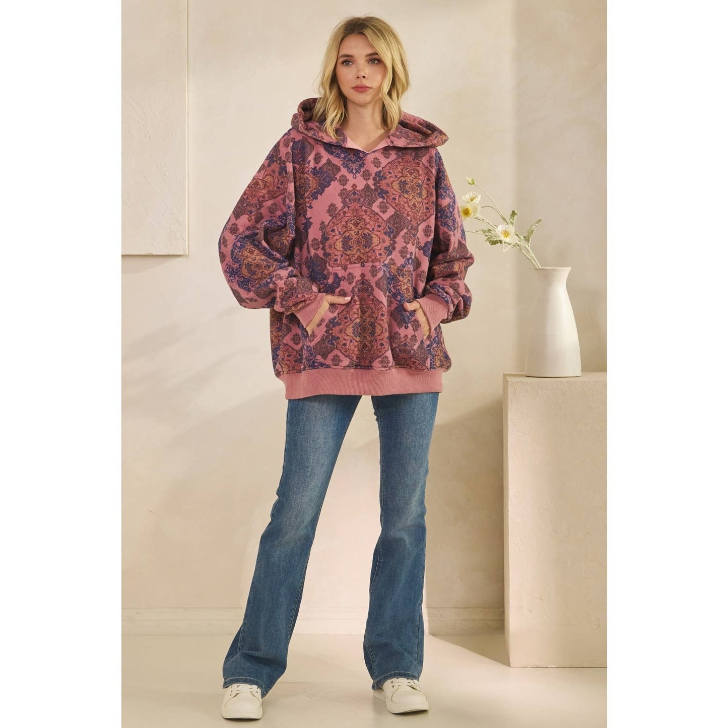 Printed Fleece Hoodie