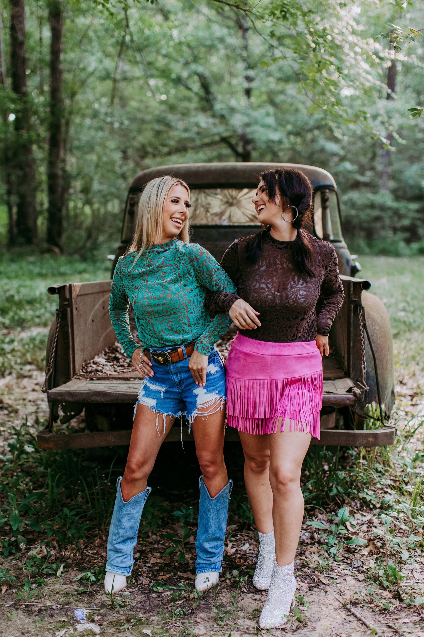 MK479 Tooled Leather 3D Printed Mesh Top - Brown