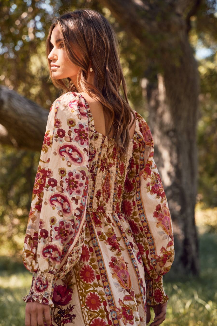 Floral Printed Bohemian Maxi Dress: Garden Party / M