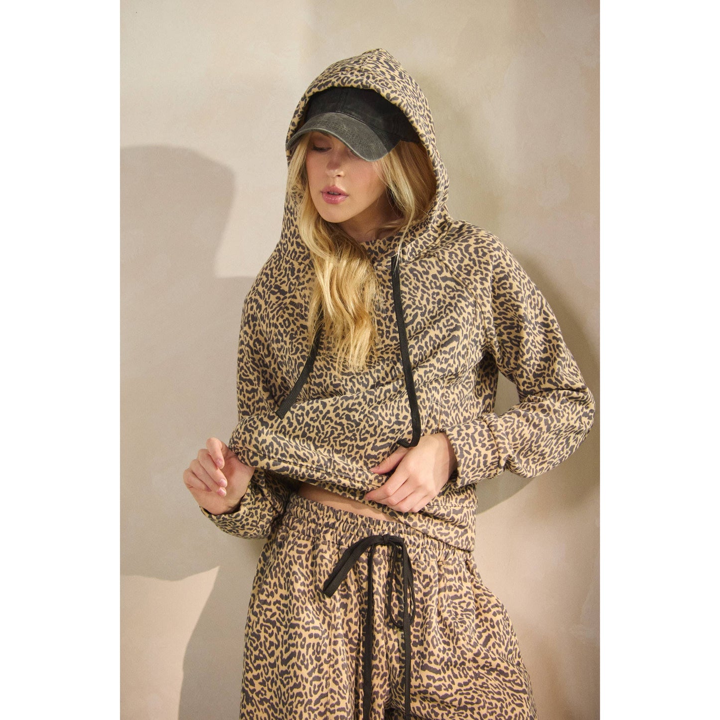 Printed French Terry Hoodie: Camo B / L