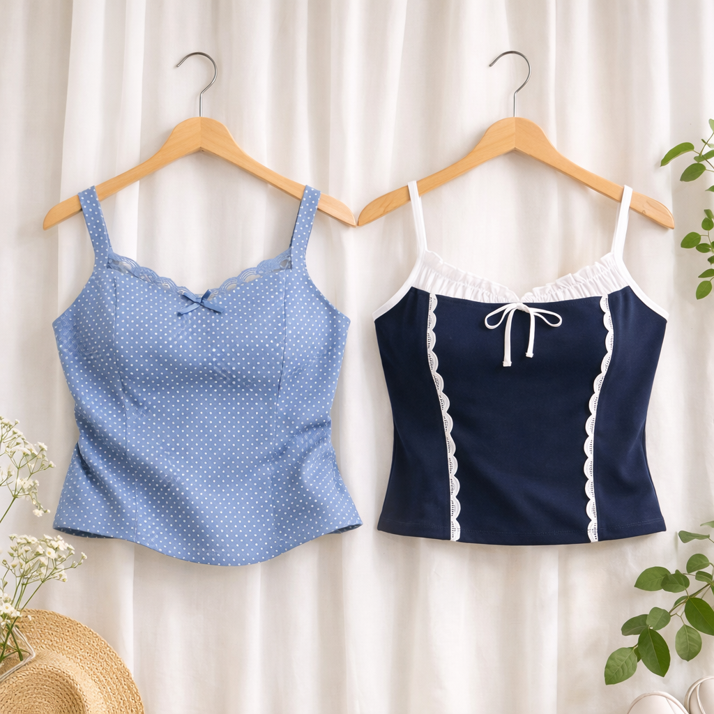 LACE DETAIL CORSET CAMI TOP