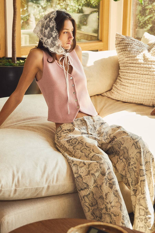 Relaxed Pull-on Barrel Denim Pants