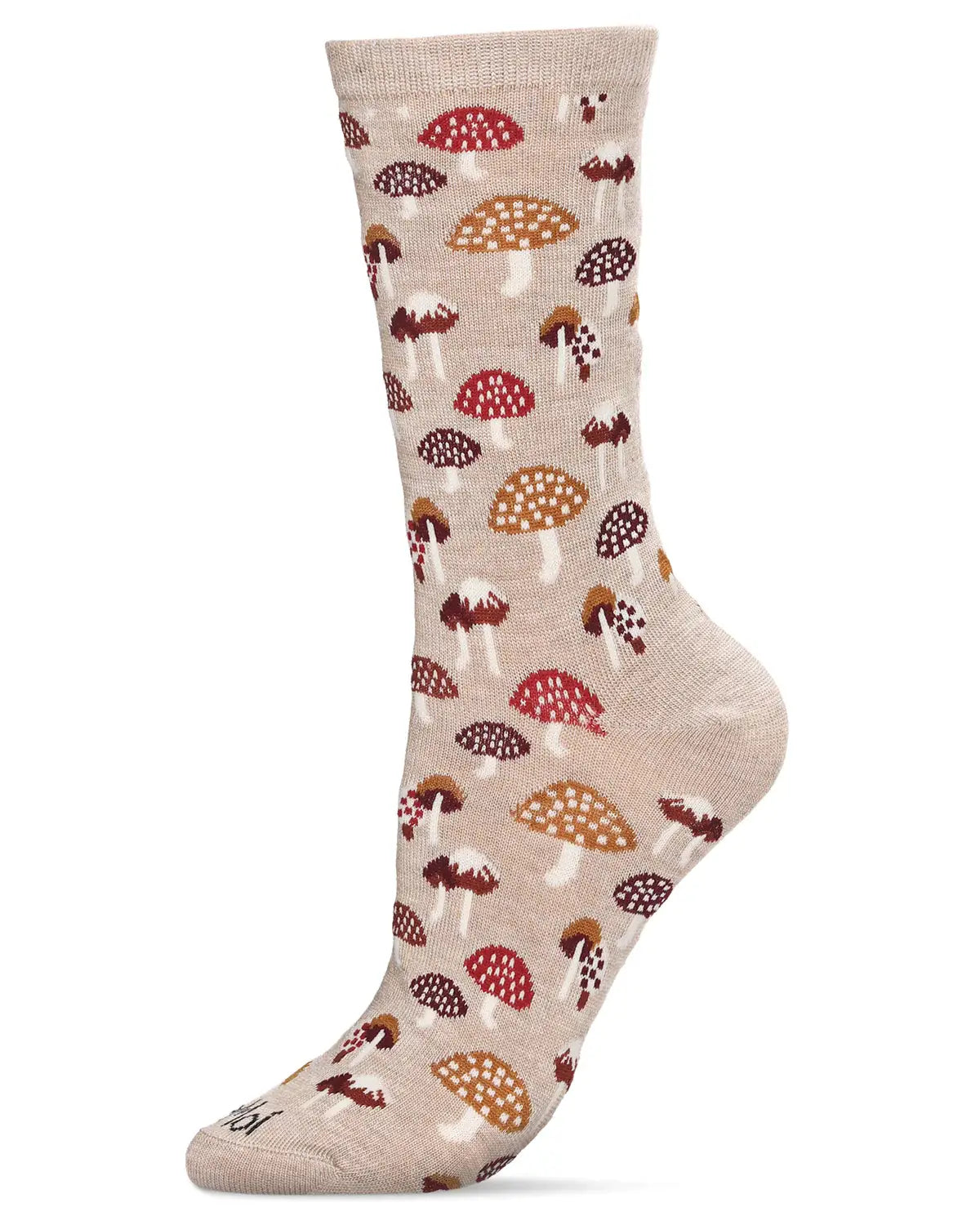 Mushroom Field Bamboo Blend Crew Sock: Rosin / 9-11