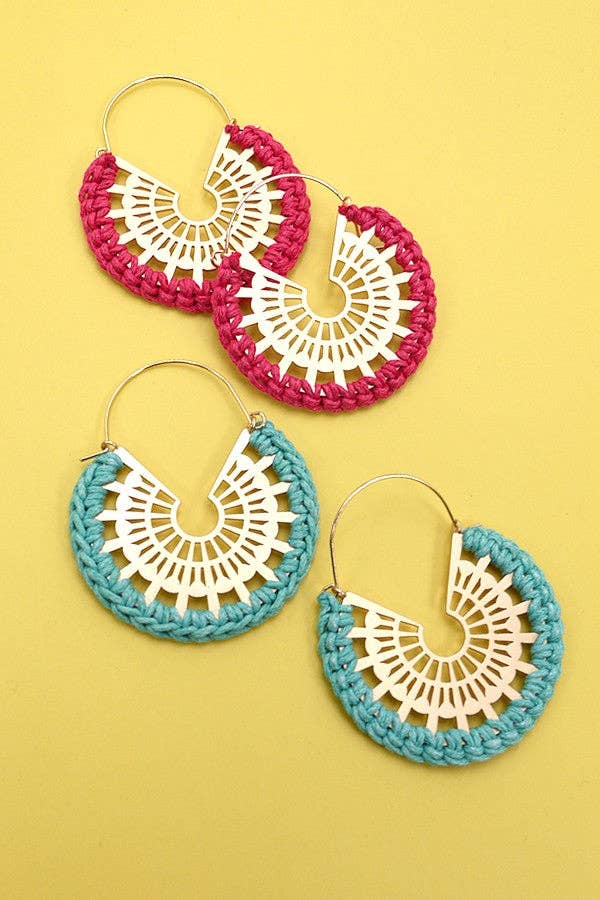 CROCHET WRAP FILIGREE DROP EARRINGS | 80E830: TURQ