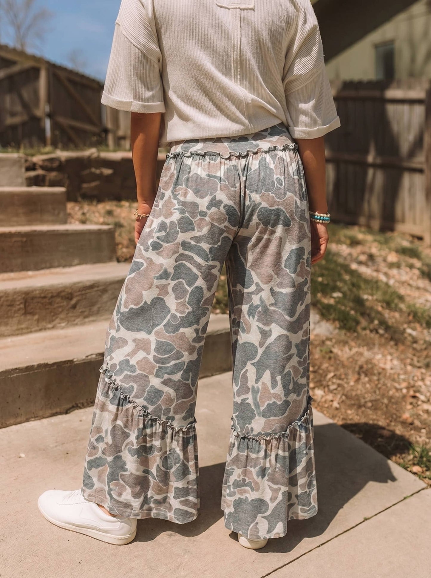 County Camo Pant Frilled Detail