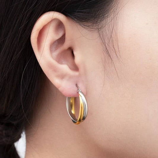 18K Stainless Steel Tarnish Free Waterproof Hoop | 40E375