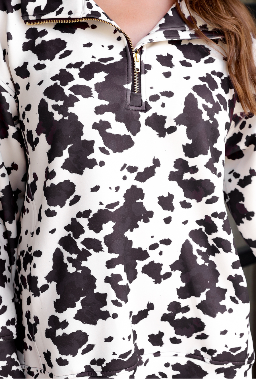 Everyday Pullover- Chocolate Cowhide Couture