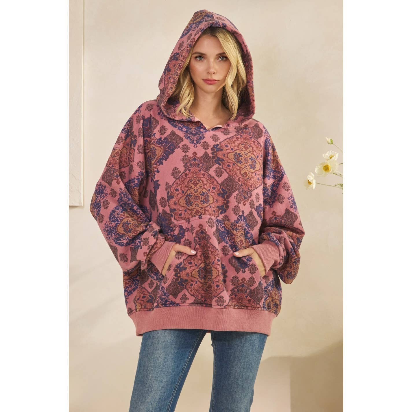 Printed Fleece Hoodie