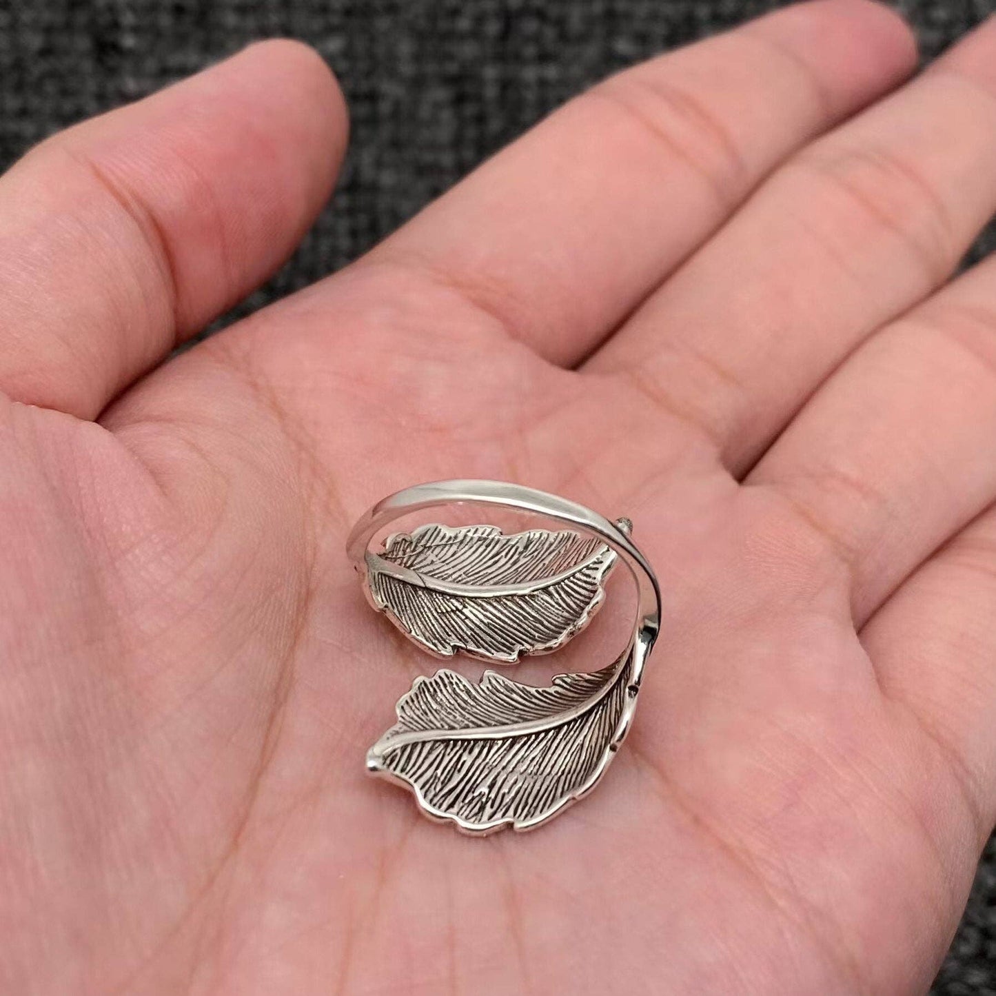 Vintage Leaf Adjustable Ring