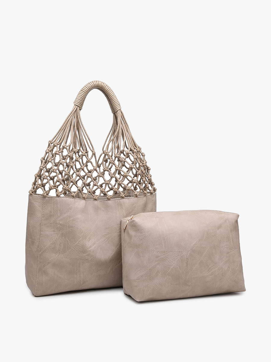 P6. Athena 2-in-1 Satchel w/ Dual Handles and Rope Netting