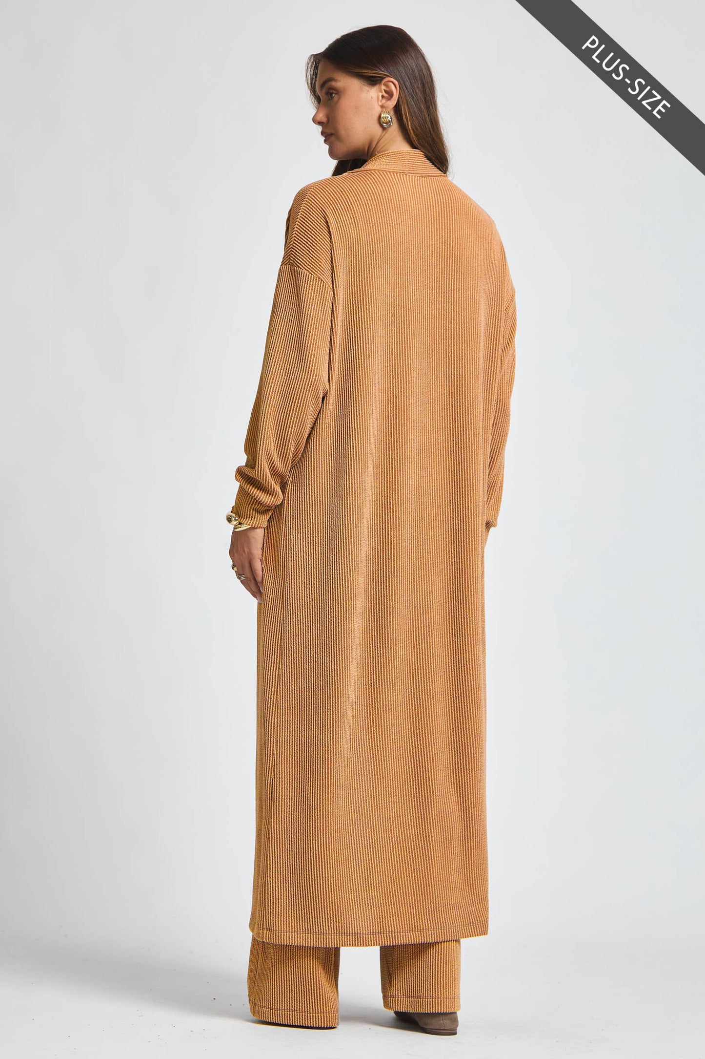 PLUS SIZE Longline Cardigan + Relaxed Pants 2 Piece Set