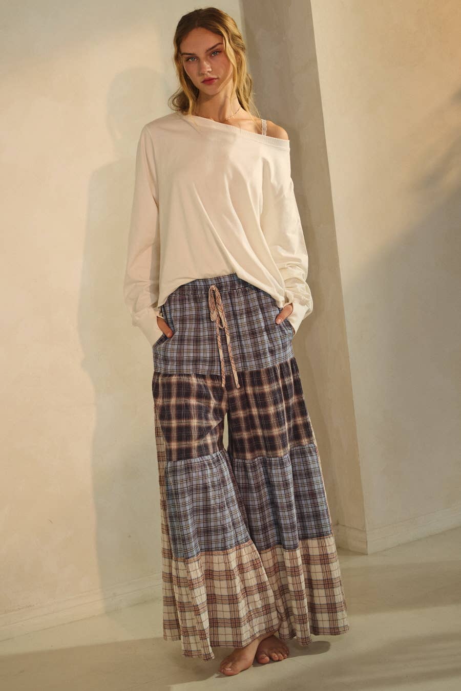 Plus Relaxed Patchwork Pants