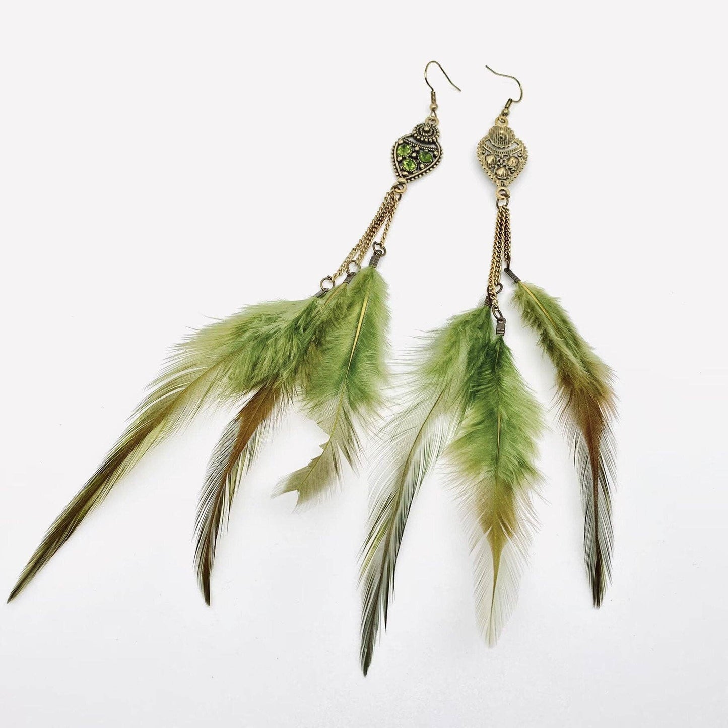 Long Feather Tassel Dangle Earrings